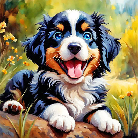 Happy Dog - Full Round Drill Diamond Painting 40*40CM