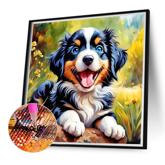 Happy Dog - Full Round Drill Diamond Painting 40*40CM