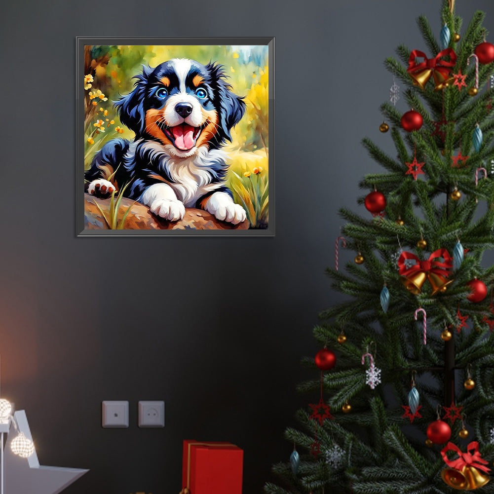 Happy Dog - Full Round Drill Diamond Painting 40*40CM