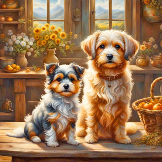 Dog In The Kitchen - Full Round Drill Diamond Painting 40*40CM