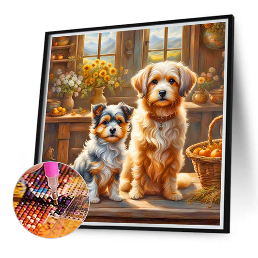 Dog In The Kitchen - Full Round Drill Diamond Painting 40*40CM