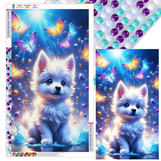Fantasy Butterfly And Dog - Full Round Drill Diamond Painting 40*70CM