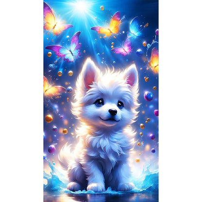 Fantasy Butterfly And Dog - Full Round Drill Diamond Painting 40*70CM