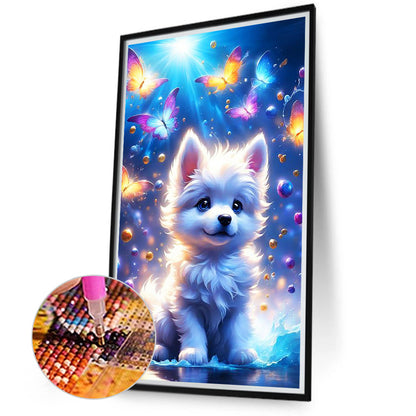 Fantasy Butterfly And Dog - Full Round Drill Diamond Painting 40*70CM