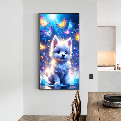 Fantasy Butterfly And Dog - Full Round Drill Diamond Painting 40*70CM