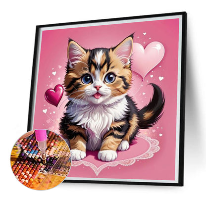 Valentine'S Day Love Cat - Full Square Drill Diamond Painting 30*30CM