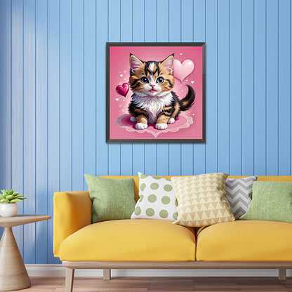 Valentine'S Day Love Cat - Full Square Drill Diamond Painting 30*30CM