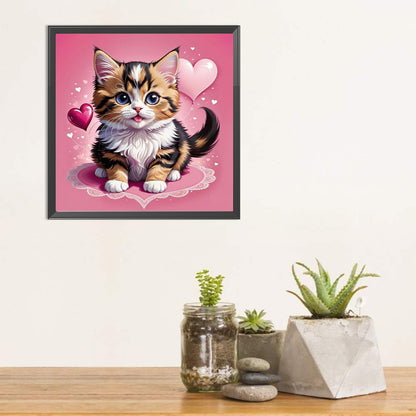 Valentine'S Day Love Cat - Full Square Drill Diamond Painting 30*30CM