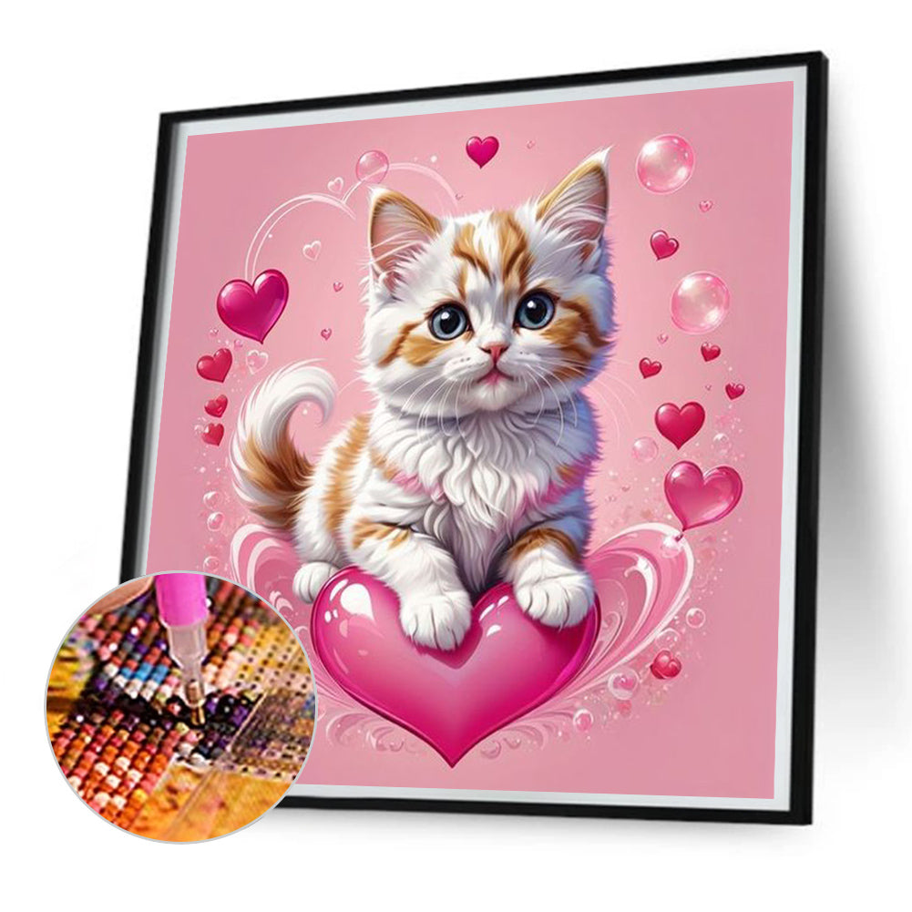 Valentine'S Day Love Cat - Full Square Drill Diamond Painting 30*30CM