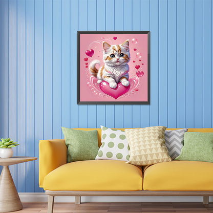 Valentine'S Day Love Cat - Full Square Drill Diamond Painting 30*30CM