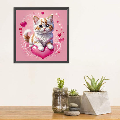 Valentine'S Day Love Cat - Full Square Drill Diamond Painting 30*30CM