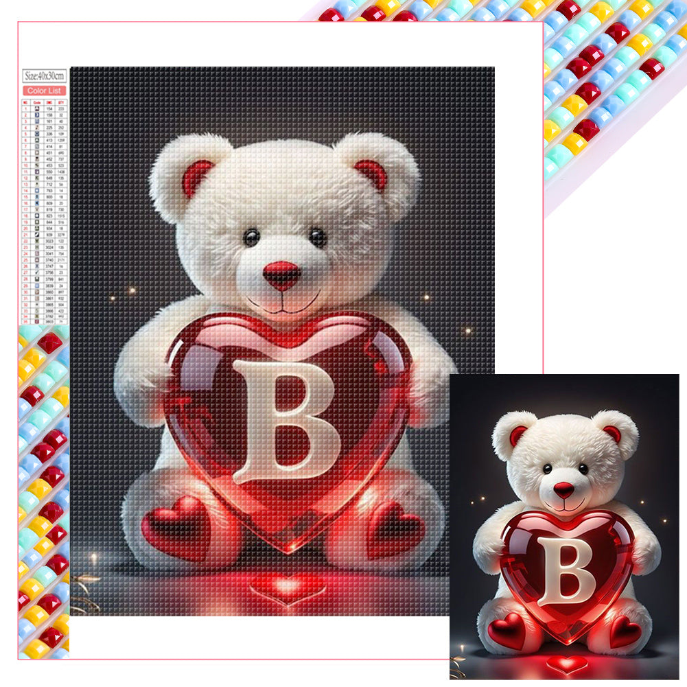 26 Letters Care Bear-B - Full Square Drill Diamond Painting 30*40CM