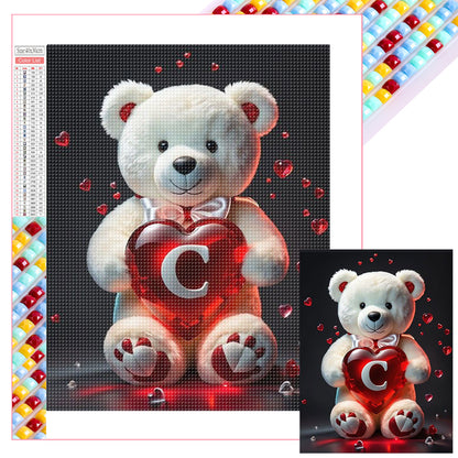 26 Letter Care Bear-C - Full Square Drill Diamond Painting 30*40CM