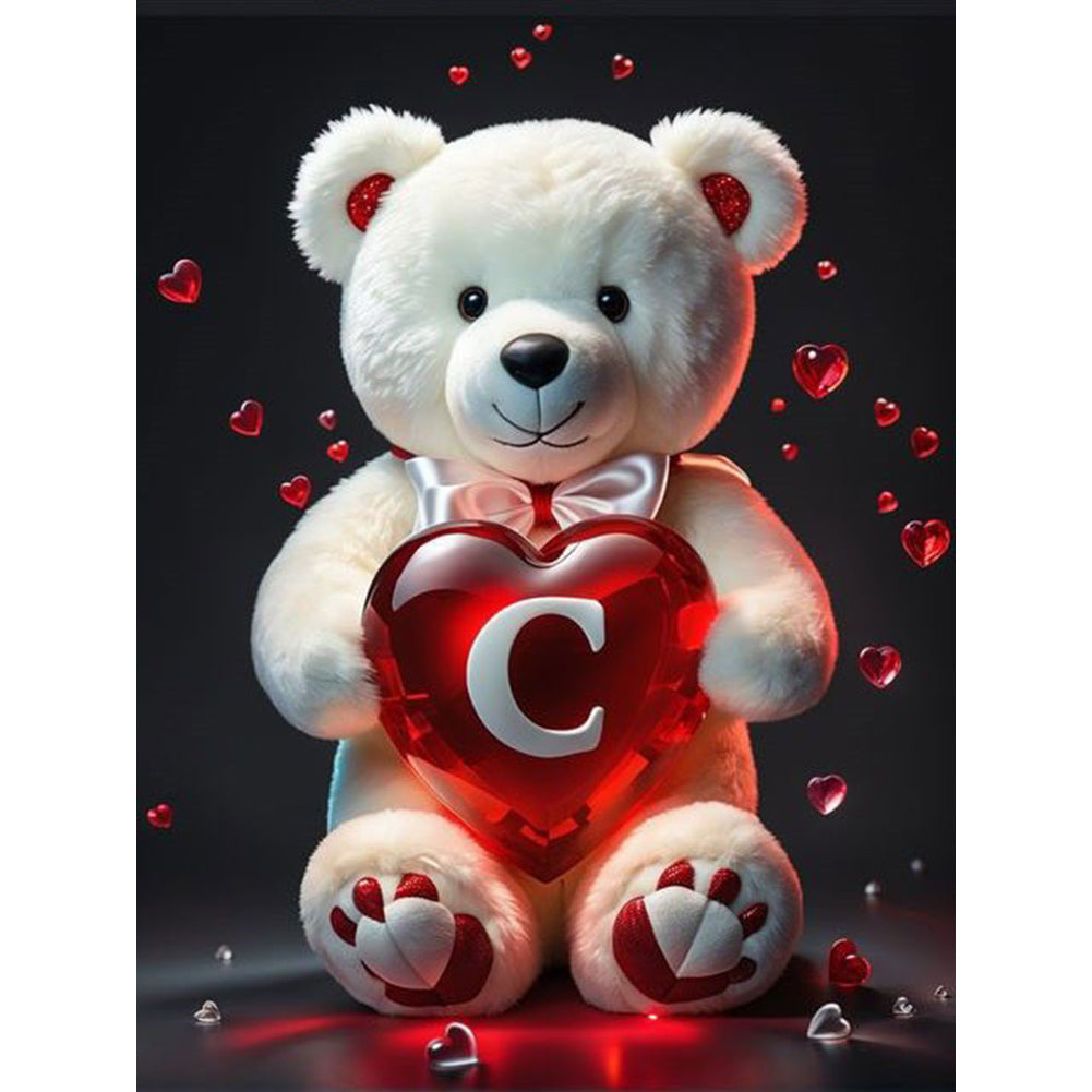 26 Letter Care Bear-C - Full Square Drill Diamond Painting 30*40CM