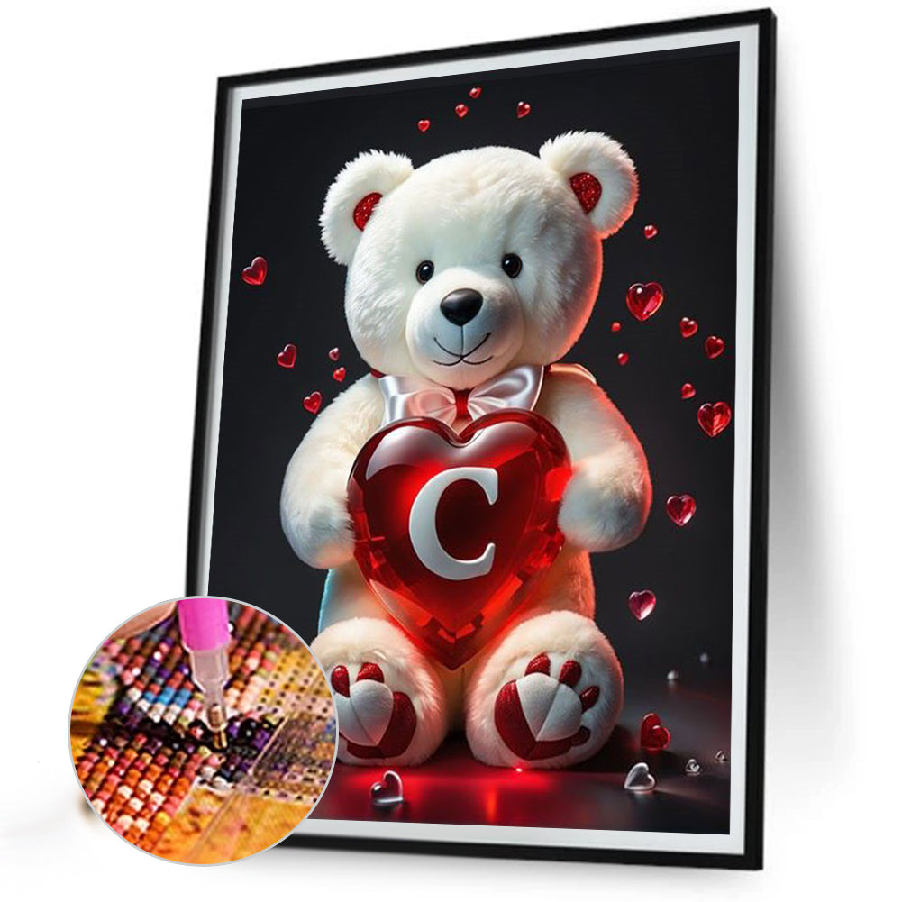 26 Letter Care Bear-C - Full Square Drill Diamond Painting 30*40CM