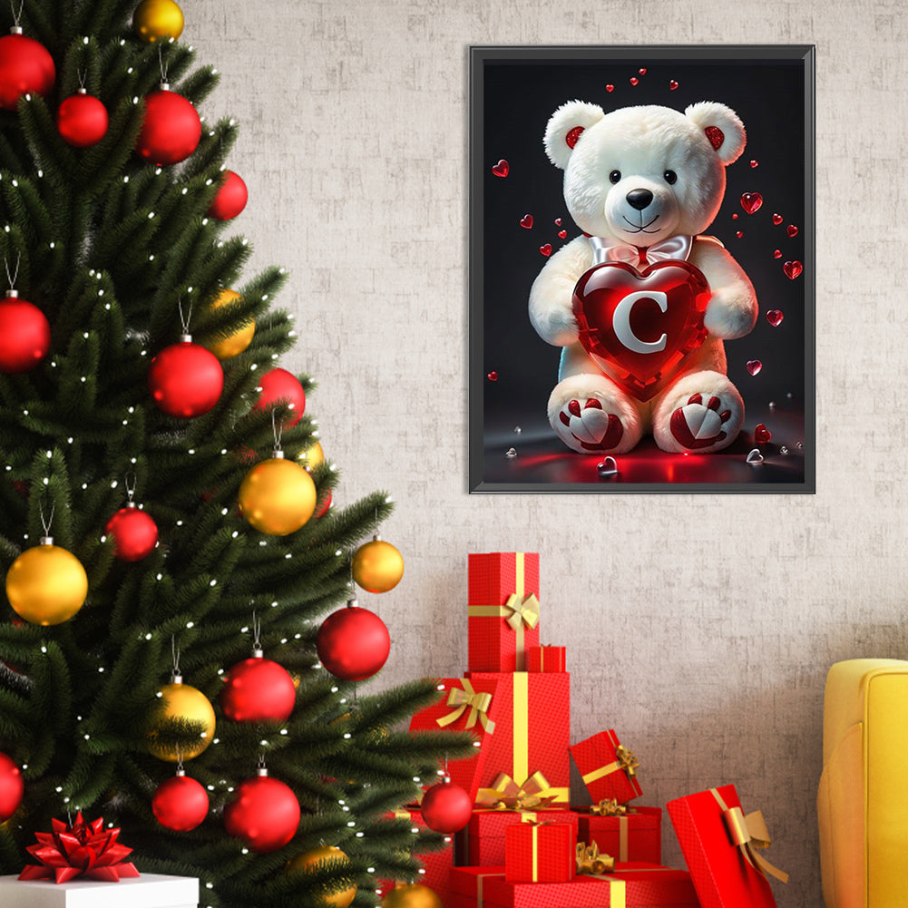 26 Letter Care Bear-C - Full Square Drill Diamond Painting 30*40CM