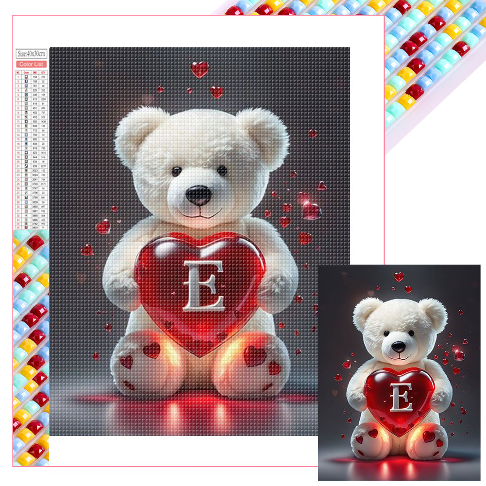 26 Letter Care Bear-E - Full Square Drill Diamond Painting 30*40CM