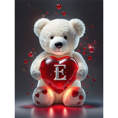 26 Letter Care Bear-E - Full Square Drill Diamond Painting 30*40CM