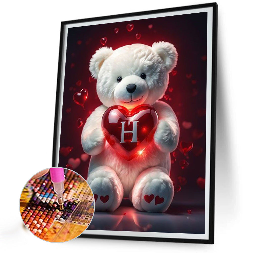 26 Letters Care Bear-H - Full Square Drill Diamond Painting 30*40CM