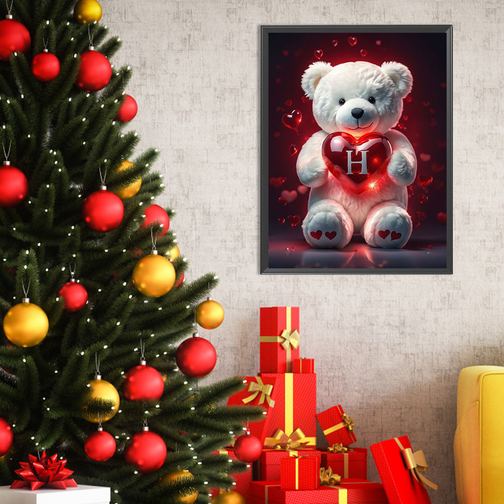 26 Letters Care Bear-H - Full Square Drill Diamond Painting 30*40CM