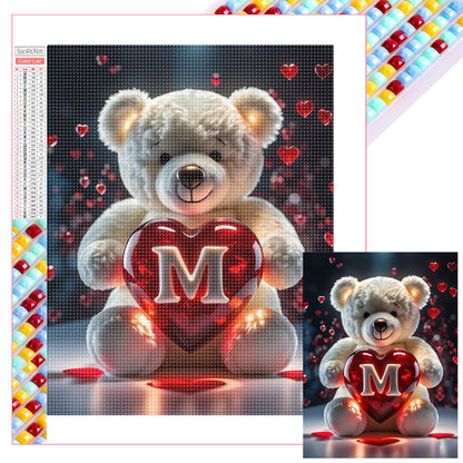 26 Letters Care Bear-M - Full Square Drill Diamond Painting 30*40CM