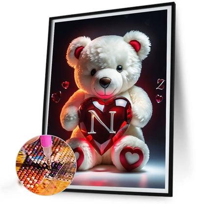 26 Letter Care Bear-N - Full Square Drill Diamond Painting 30*40CM