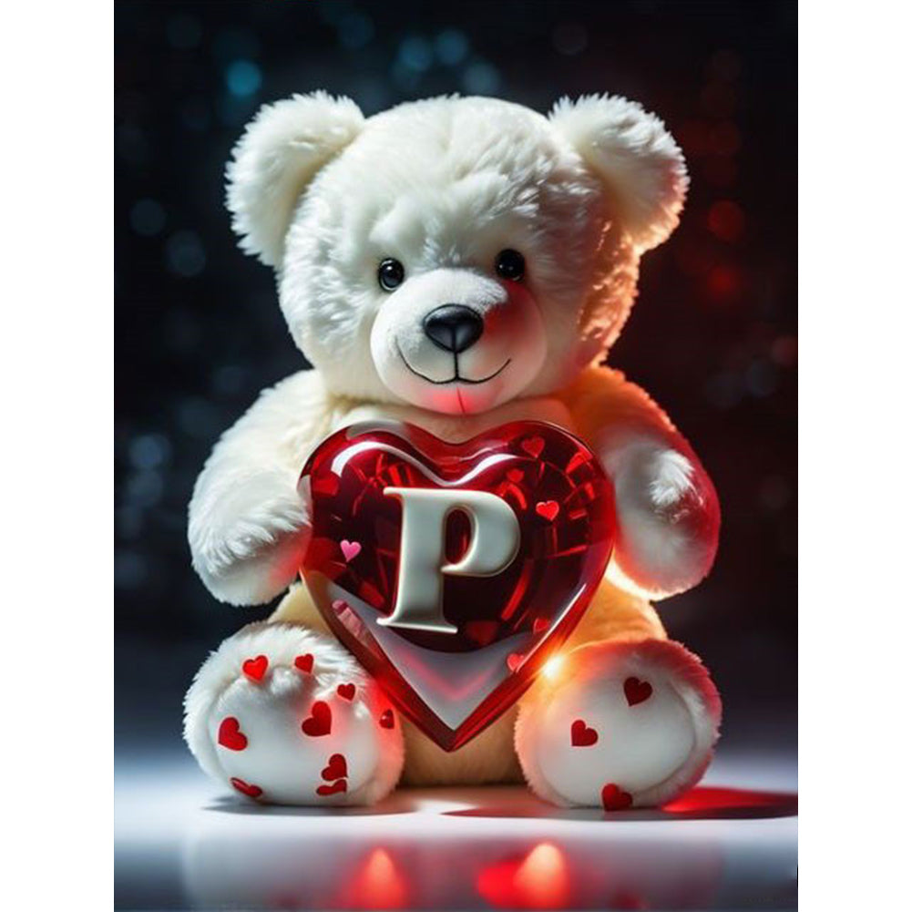 26 Letter Care Bear-P - Full Square Drill Diamond Painting 30*40CM