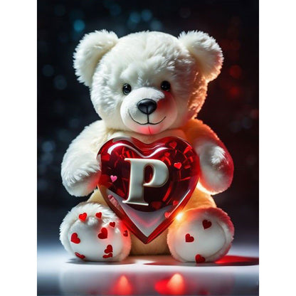 26 Letter Care Bear-P - Full Square Drill Diamond Painting 30*40CM