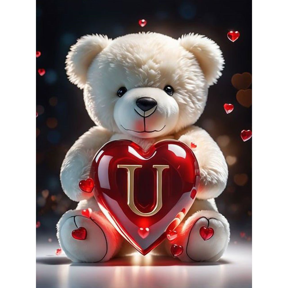 26 Letter Care Bear-U - Full Square Drill Diamond Painting 30*40CM