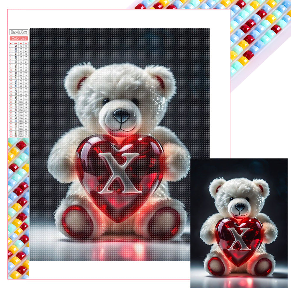 26 Letters Care Bear-X - Full Square Drill Diamond Painting 30*40CM