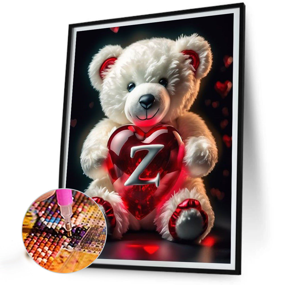 26 Letter Care Bear-Z- - Full Square Drill Diamond Painting 30*40CM