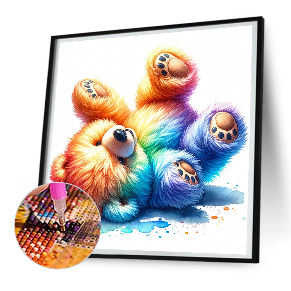 Rainbow Bear - Full Round Drill Diamond Painting 30*30CM