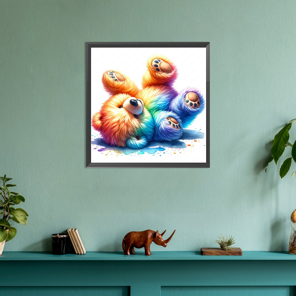 Rainbow Bear - Full Round Drill Diamond Painting 30*30CM