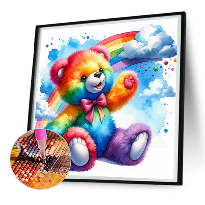 Rainbow Bear - Full Round Drill Diamond Painting 30*30CM