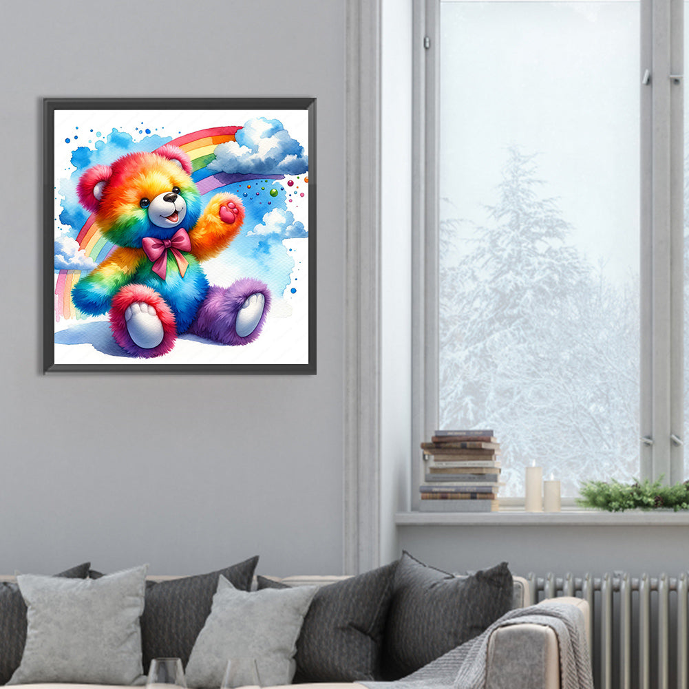 Rainbow Bear - Full Round Drill Diamond Painting 30*30CM