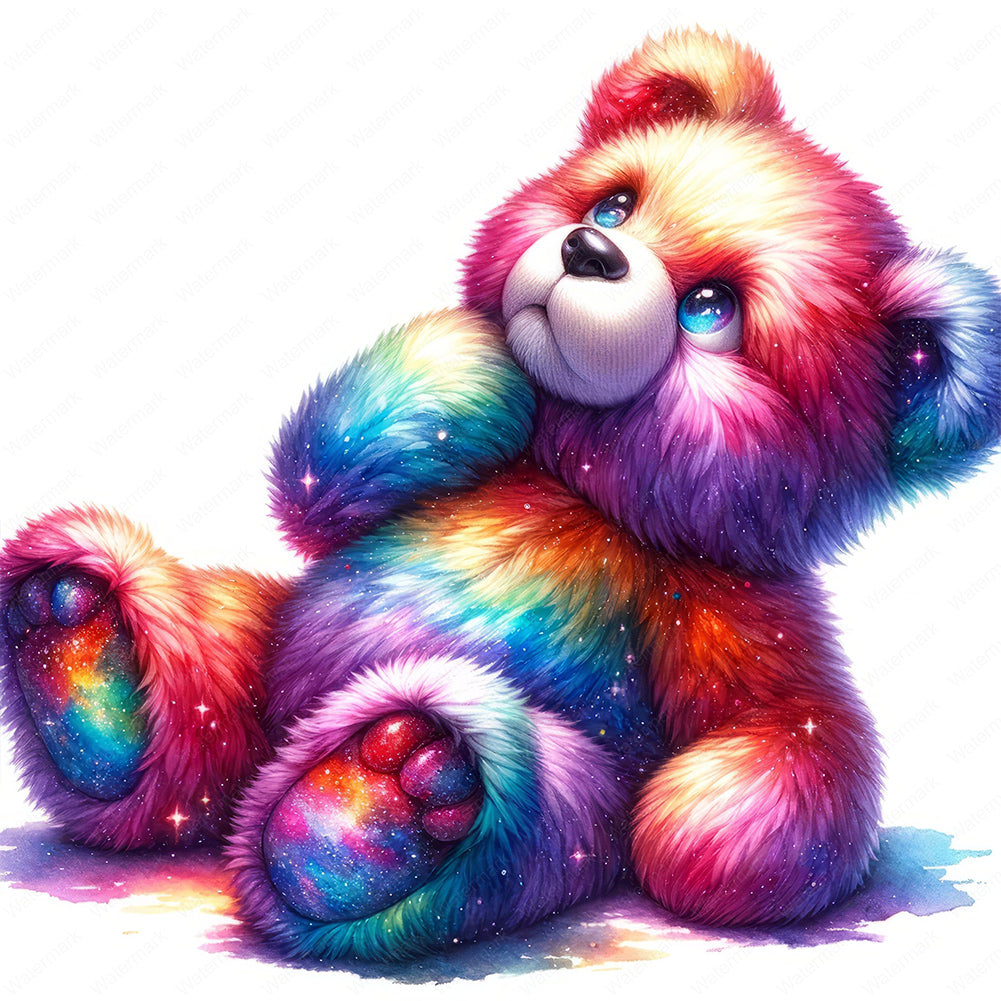 Rainbow Bear - Full Round Drill Diamond Painting 30*30CM