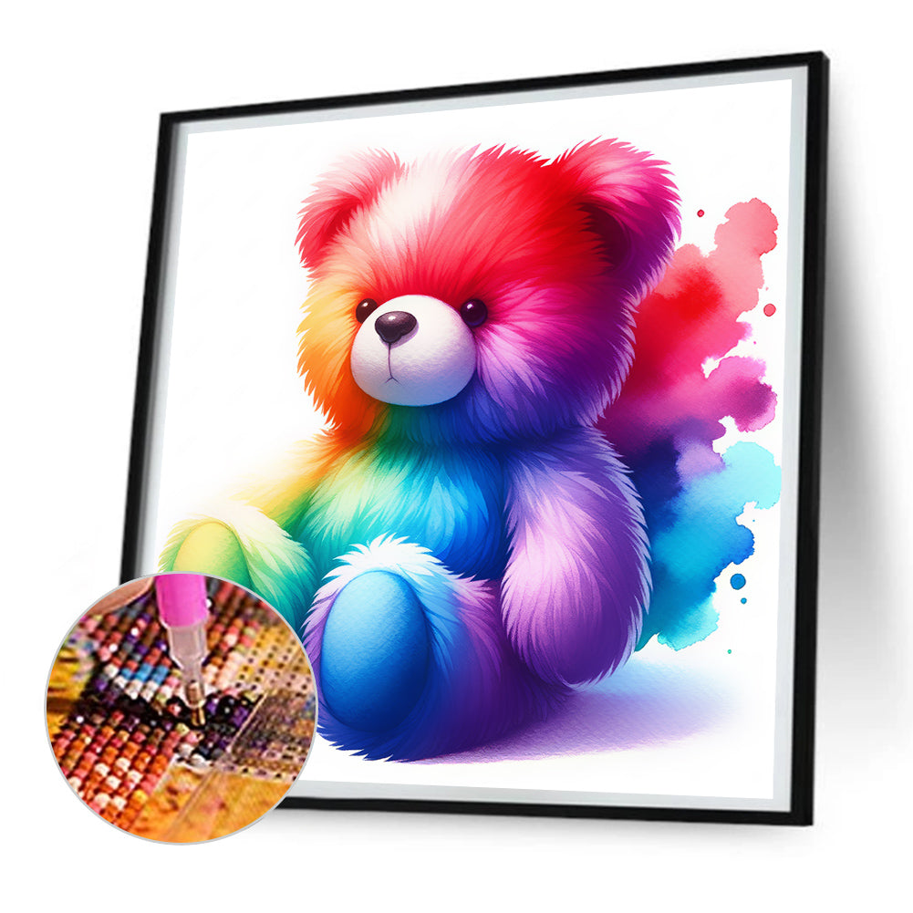 Rainbow Bear - Full Round Drill Diamond Painting 30*30CM