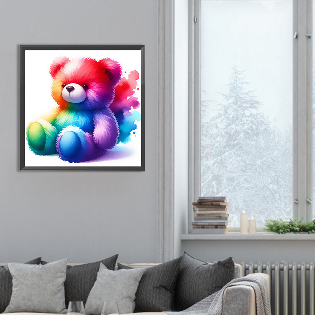 Rainbow Bear - Full Round Drill Diamond Painting 30*30CM
