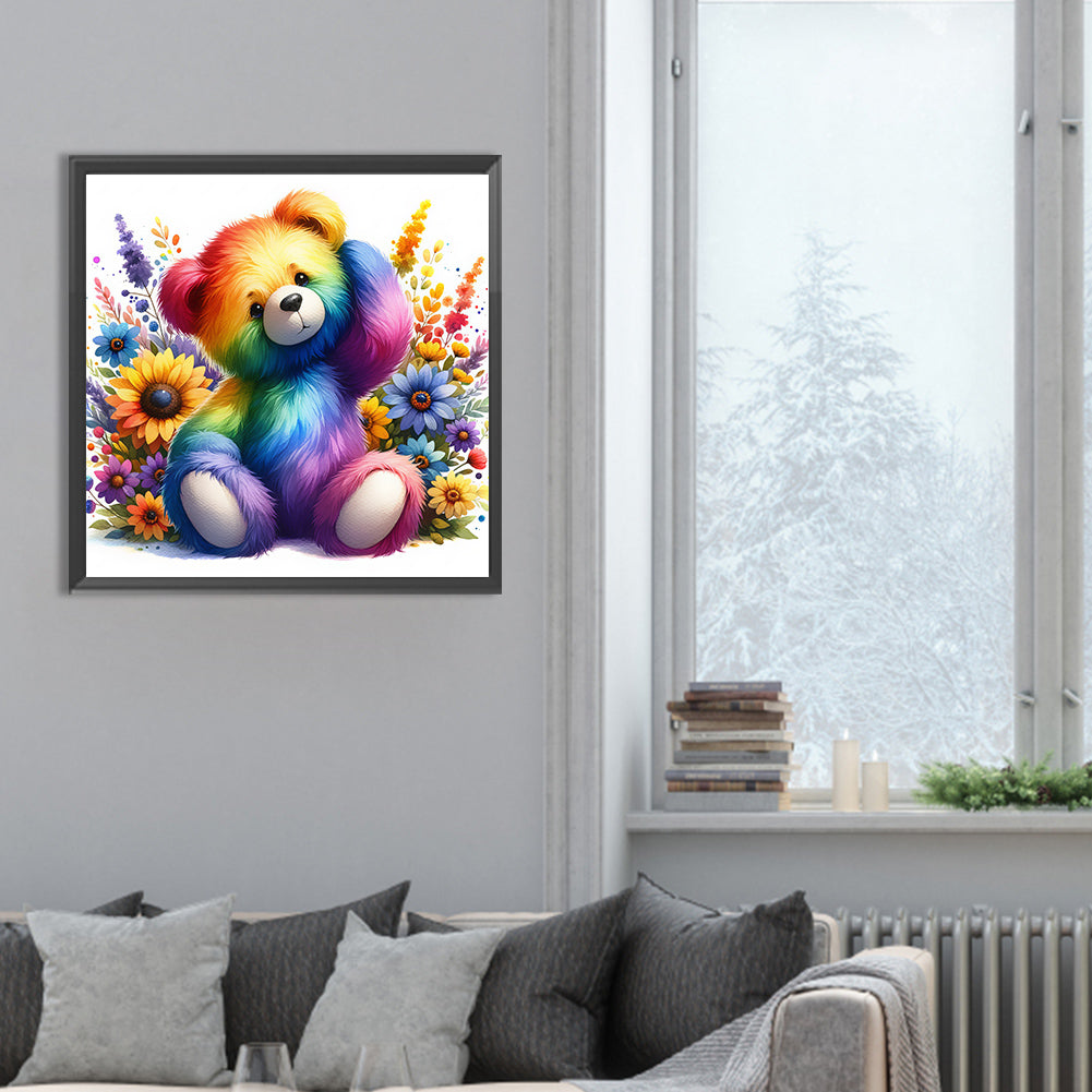 Rainbow Bear - Full Round Drill Diamond Painting 30*30CM