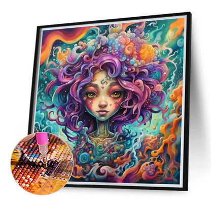 Abstract Nature Girl - Full Round Drill Diamond Painting 40*40CM