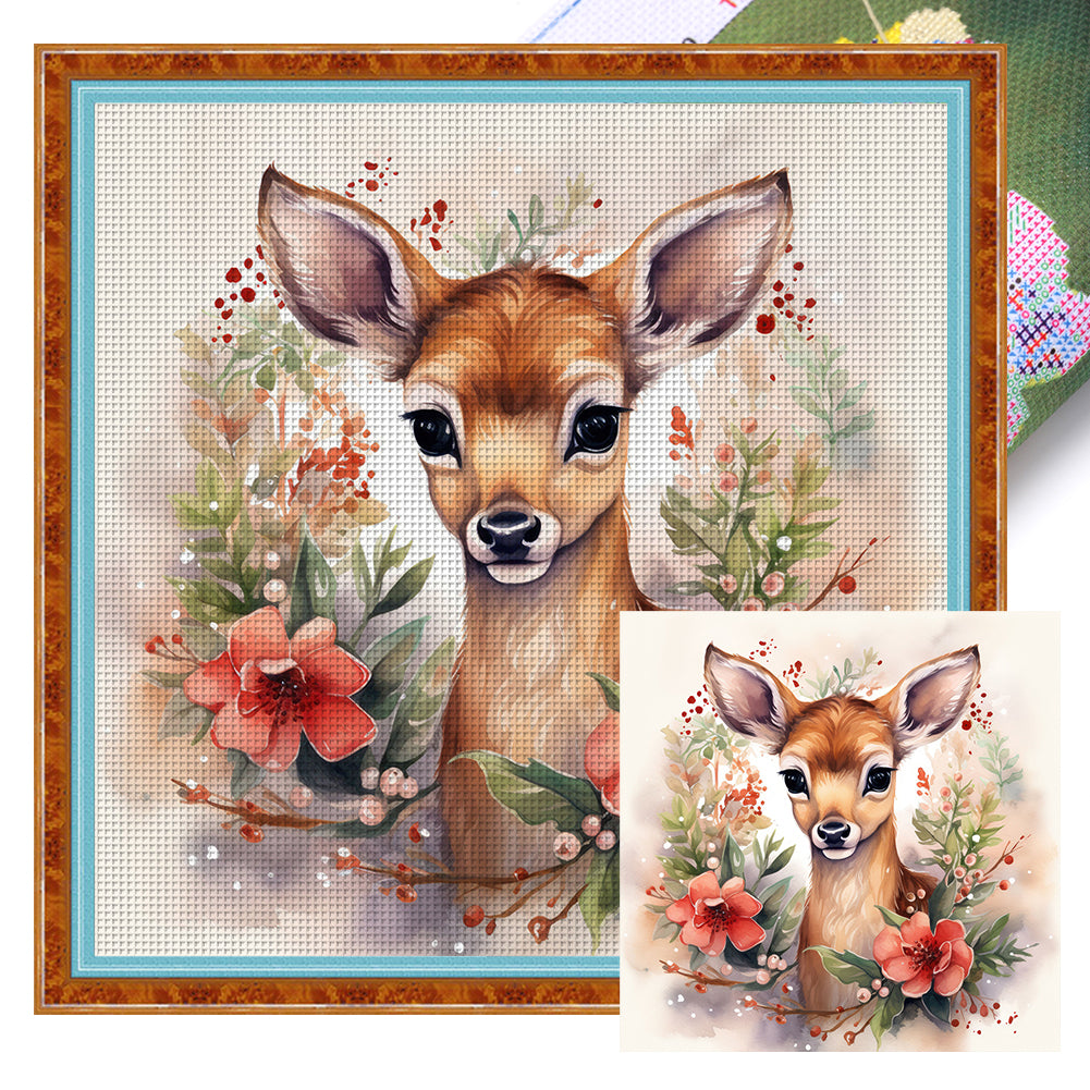 Deer - 11CT Stamped Cross Stitch 40*40CM