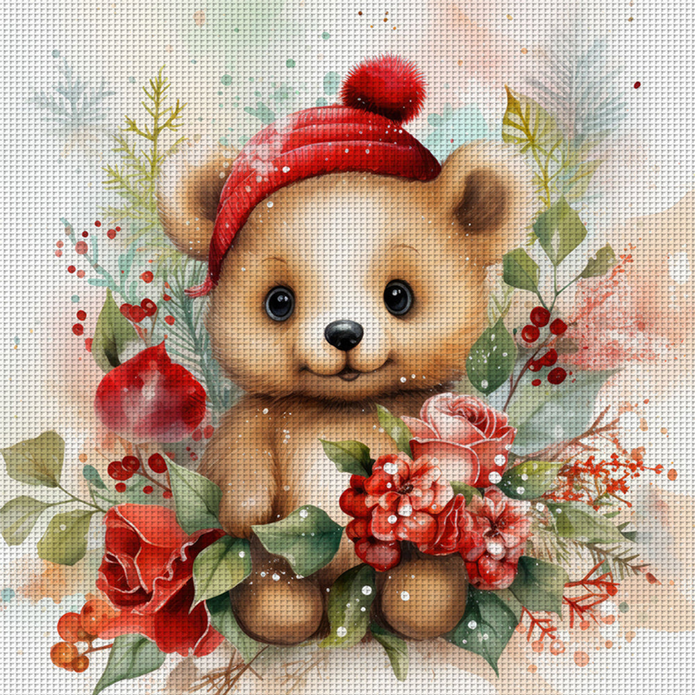 Bear - 11CT Stamped Cross Stitch 40*40CM