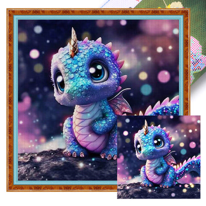 Cute Little Colorful Dragon - 11CT Stamped Cross Stitch 40*40CM