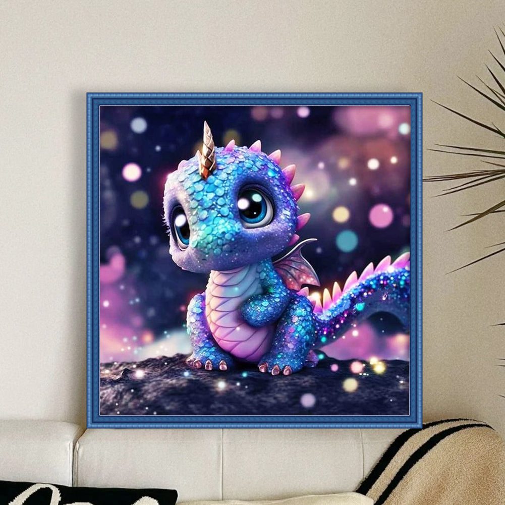 Cute Little Colorful Dragon - 11CT Stamped Cross Stitch 40*40CM