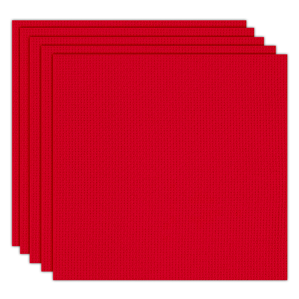 5 Pcs Red Cross Stitch Cloth 11 Count Classic Embroidery Fabric (11.8x11.8in)