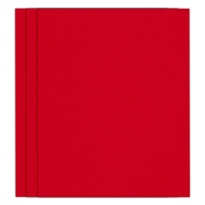 3 Pcs Red Cross Stitch Cloth 11 Count Classic Embroidery Fabric (19.7x23.6in)