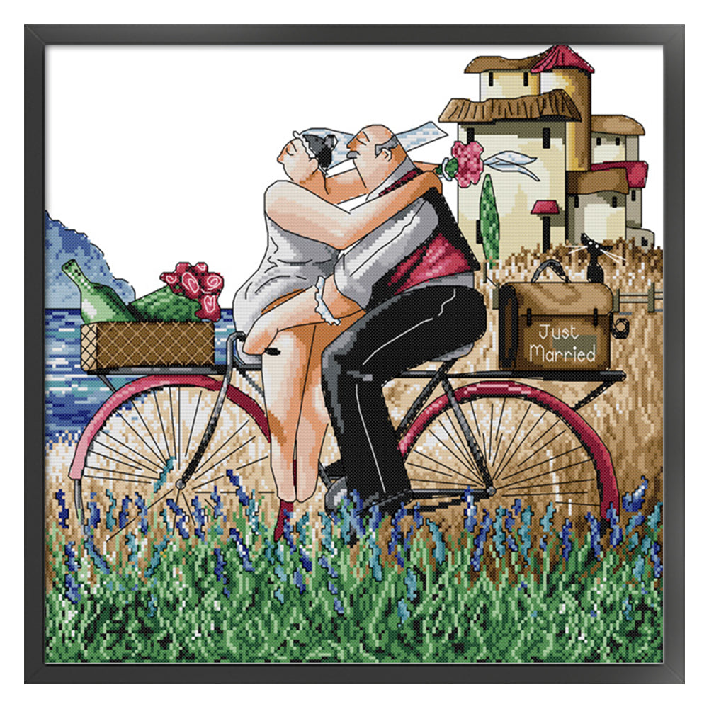 We Got Married - 14CT Stamped Cross Stitch 44*43CM(Joy Sunday)