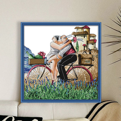 We Got Married - 14CT Stamped Cross Stitch 44*43CM(Joy Sunday)