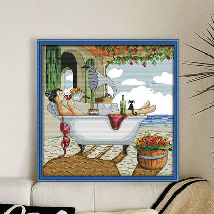 Savor Life(3) - 14CT Stamped Cross Stitch 35*35CM(Joy Sunday)