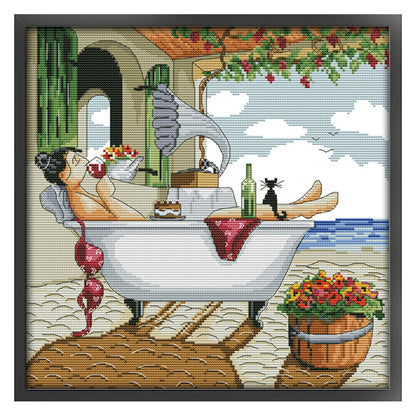 Savor Life(3) - 14CT Counted Cross Stitch 35*35CM(Joy Sunday)